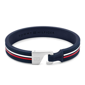 Βραχιόλι Tommy Hilfiger 2790606 καουτσούκ σε μπλε χρώμα με ασημί κούμπωμα από ανοξείδωτο ατσάλι.